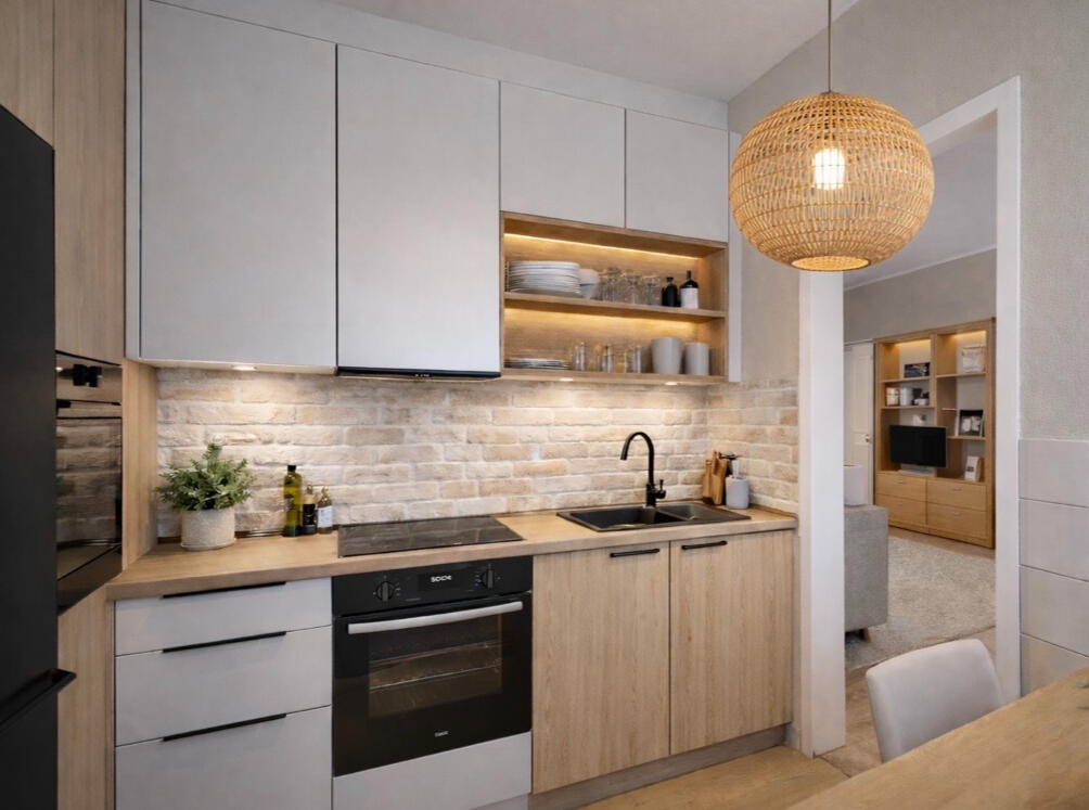 Námi vytvořený návrh na možnou rekonstrukci kuchyně Námi vytvořený návrh na možnou rekonstrukci kuchyně