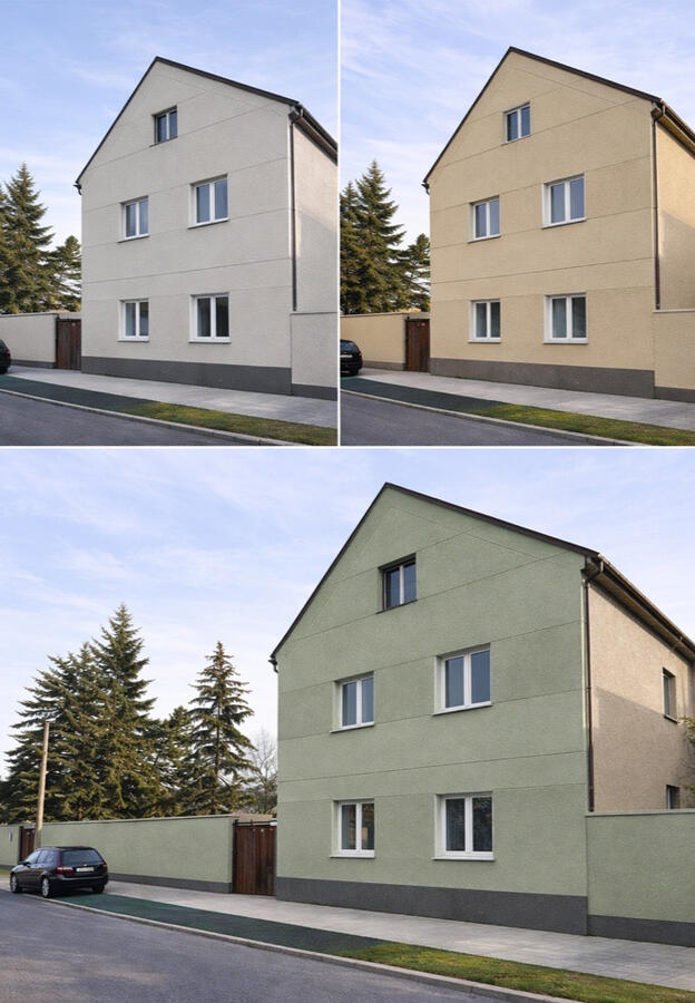 Naše návrhy možných barev fasád Naše návrhy možných barev fasád