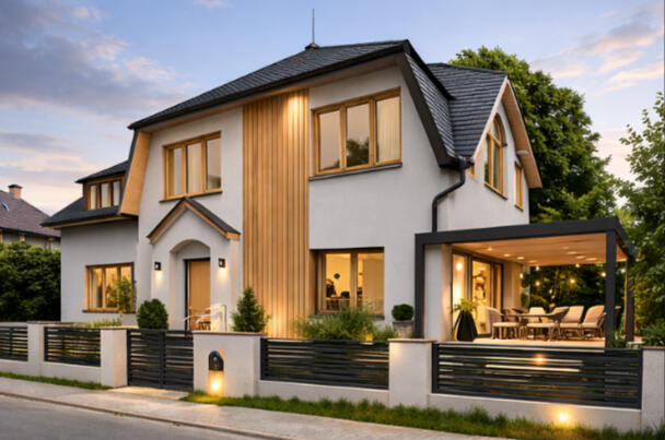 Námi vytvořený návrh domu po rekonstrukci Vizualize Rekonstrukce domu, Návrh Před a Po, Rychlý návrh za pár korun